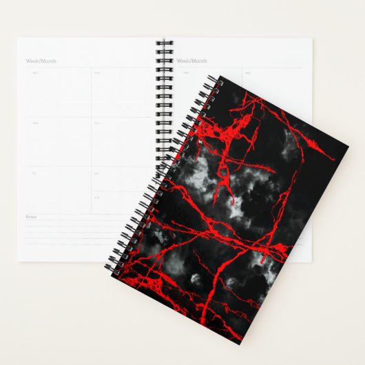 Horror Night Gothic - zwart-wit, rood Planner (Display)