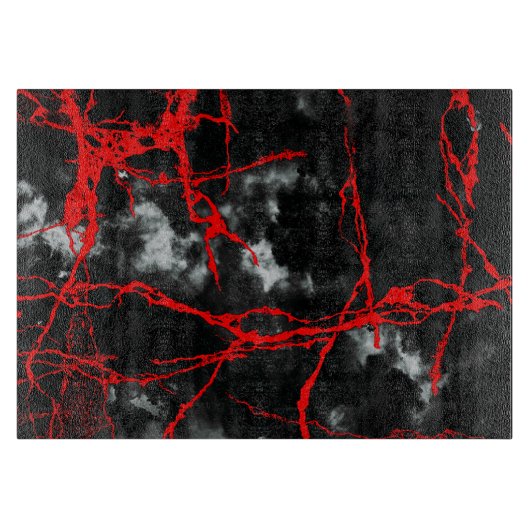 Horror Night Gothic - zwart-wit, rood Snijplank (Voorkant)