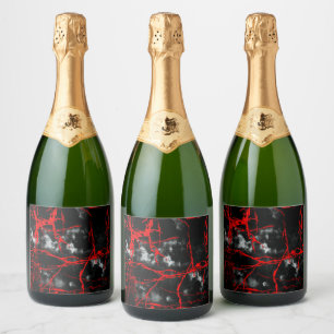 Horror Night Gothic - zwart-wit, rood Sparkling Wijnetiket
