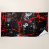 Horror Night Gothic - zwart-wit, rood Strandlaken (Voorkant)