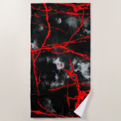 Horror Night Gothic - zwart-wit, rood Strandlaken (Voorkant)