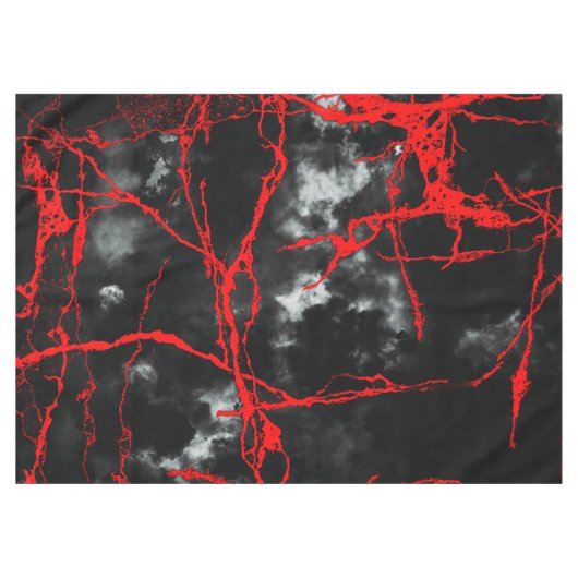 Horror Night Gothic - zwart-wit, rood Tafelkleed (Voorkant (Horizontaal))