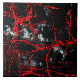 Horror Night Gothic - zwart-wit, rood Tegeltje