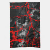 Horror Night Gothic - zwart-wit, rood Theedoek (Verticaal)