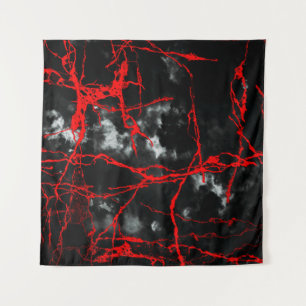 Horror Night Gothic - zwart-wit, rood Wandkleed