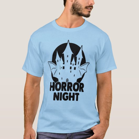 Horror Night Scary House Bat Halloween T-shirt (Voorkant)