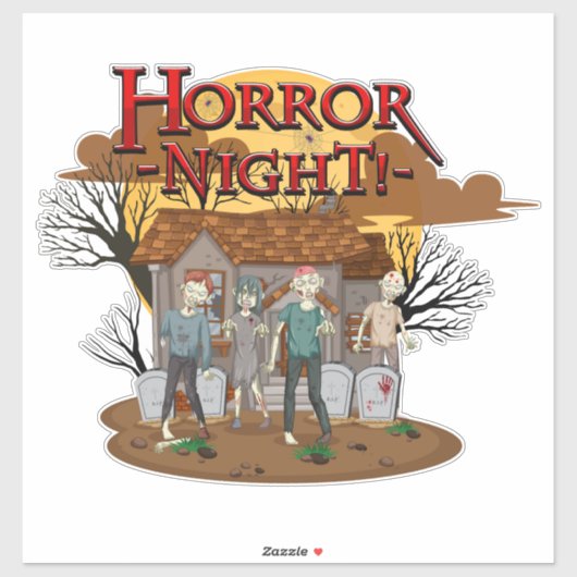 Horror Night Zombies Sticker (Vel)