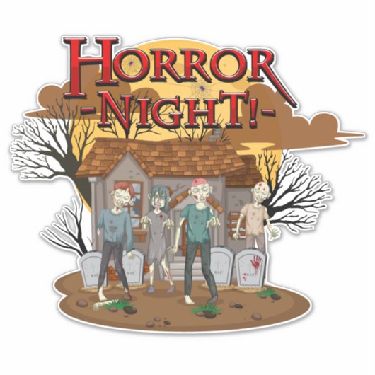 Horror Night Zombies Sticker (Voorkant)
