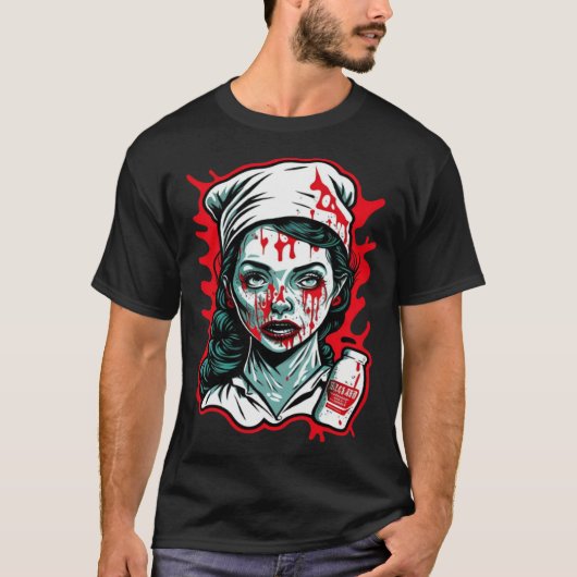 Horror Nurse Nightmare Scary Terrifying Halloween T-shirt (Voorkant)