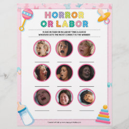 Horror of Labour [Baby basisch roze] Briefhoofd