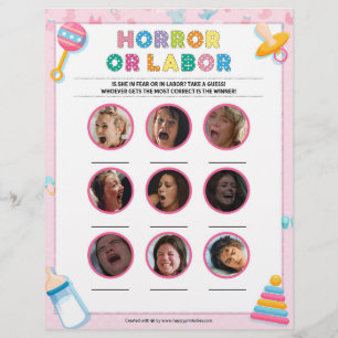 Horror of Labour [Baby basisch roze] Briefhoofd