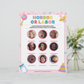 Horror of Labour [Baby basisch roze] Briefhoofd (Staand voorkant)