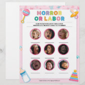 Horror of Labour [Baby basisch roze] Briefhoofd (Voorkant / Achterkant)