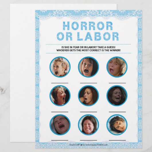 Horror of Labour [Luxe Lace [blauw]] Briefhoofd (Voorkant / Achterkant)