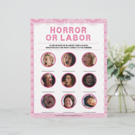 Horror of Labour [Luxe Lace [Roze]] Briefhoofd (Staand voorkant)
