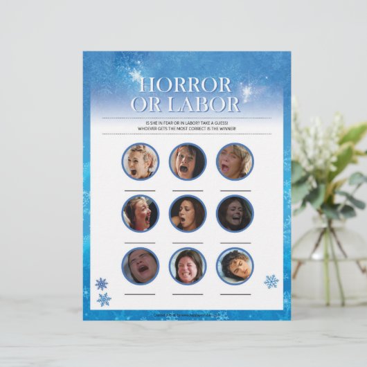 Horror of Labour [Snowy Blue] Briefhoofd (Staand voorkant)