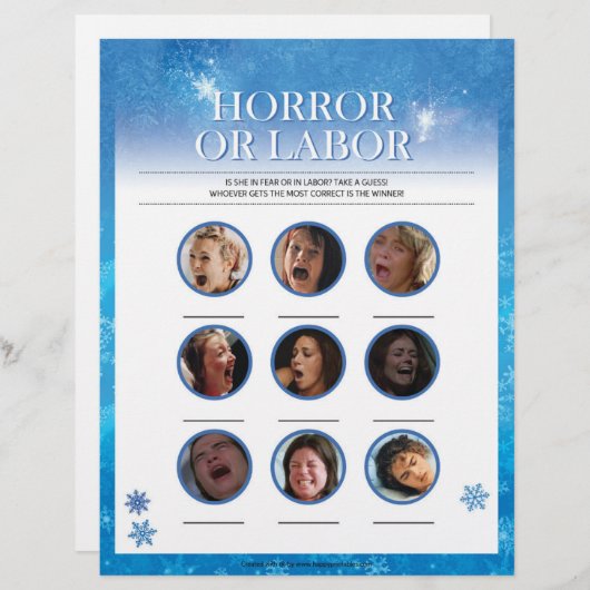 Horror of Labour [Snowy Blue] Briefhoofd (Voorkant / Achterkant)