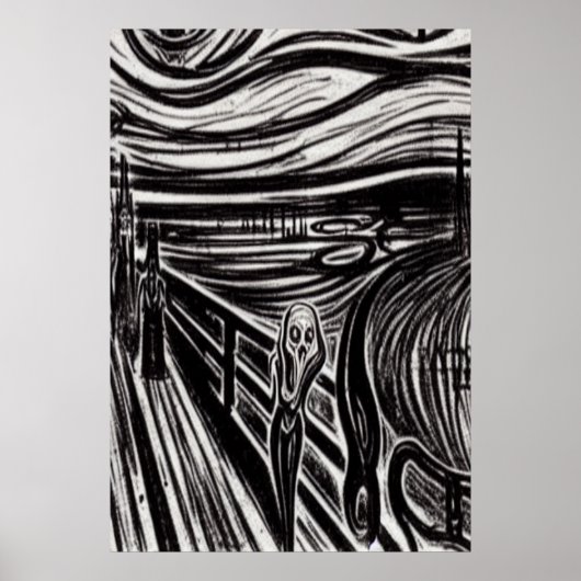 Horror op de brug | AI Art Poster (Voorkant)