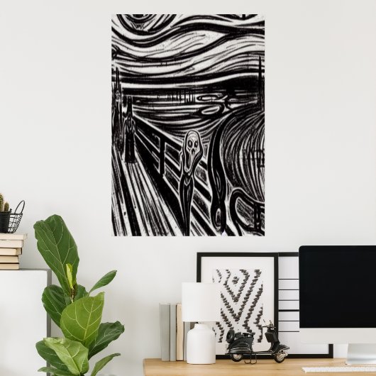 Horror op de brug | AI Art Poster (Thuiskantoor)