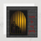 Horror Party Vampire Uitnodiging (Voorkant / Achterkant)