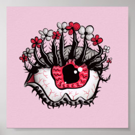 Horror Pastel Gothic Eye Macabre Pink Creepy Poster