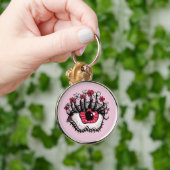Horror Pastel Gothic Eye Macabre Pink Creepy Sleutelhanger (Hand)
