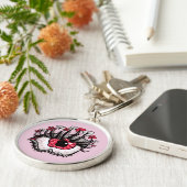 Horror Pastel Gothic Eye Macabre Pink Creepy Sleutelhanger (Zijkant)
