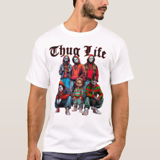 Horror Personages Thug Life Shirt, Halloween Funny T-shirt