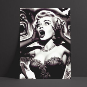 Horror Pin-up Briefkaart