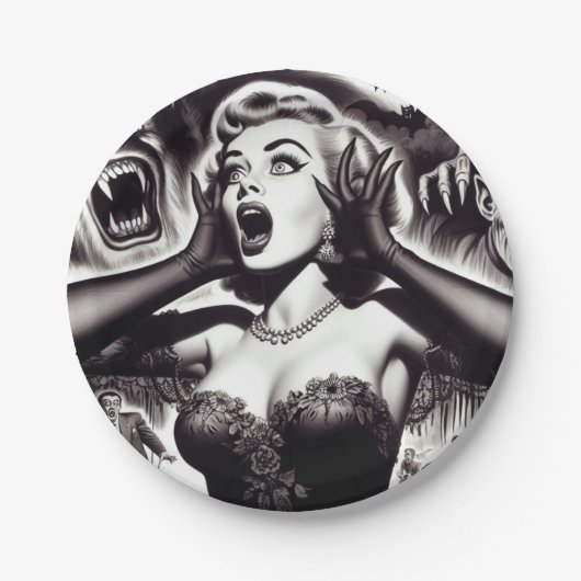 Horror Pin-up Papieren Bordje (Voorkant)