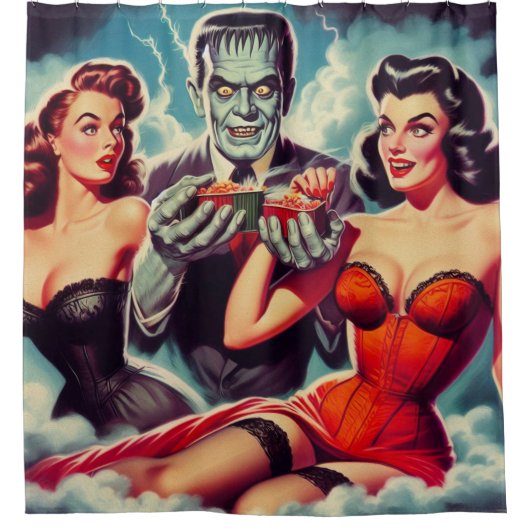  Horror Pin-ups Douchegordijn (Voorkant)