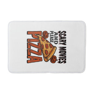 Horror Pizza T-shirt voor fans van griezelfilms_1 Badmat