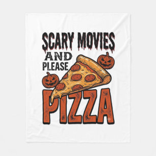 Horror Pizza T-shirt voor fans van griezelfilms_1 Fleece Deken