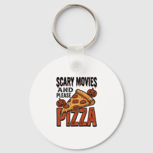Horror Pizza T-shirt voor fans van griezelfilms_1 Sleutelhanger