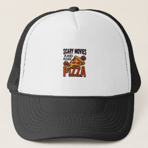 Horror Pizza T-shirt voor fans van griezelfilms_1 Trucker Pet