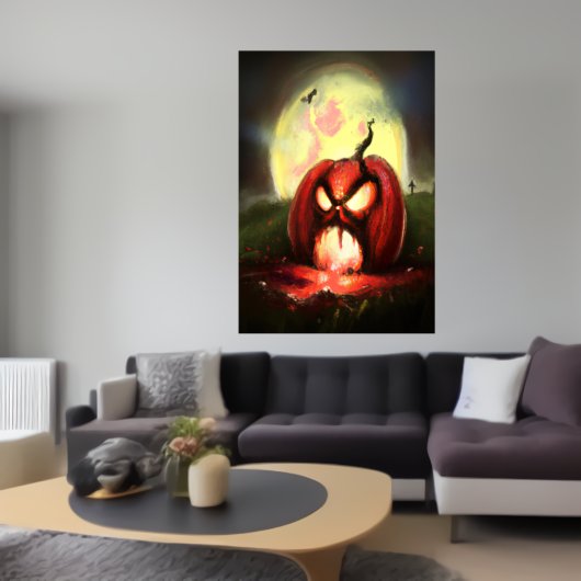 Horror pomkin schreeuwt | AI Art Poster