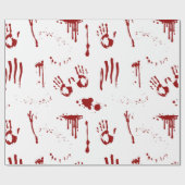 Horror Psycho Bloedige Handprints Bloedspatten Cadeaupapier (Vlak)