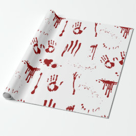 Horror Psycho Bloedige Handprints Bloedspatten Cadeaupapier