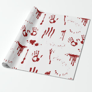 Horror Psycho Bloedige Handprints Bloedspatten Cadeaupapier