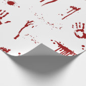 Horror Psycho Bloedige Handprints Bloedspatten Cadeaupapier (Hoek)