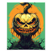 Horror Pumpkin Halloween Foto Afdruk (Voorkant)