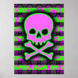 Horror Punk Skull Poster