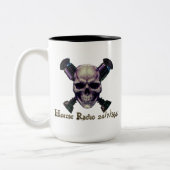 Horror Radio MicroCross Schedel 2-tone mok (Links)