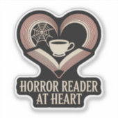 Horror Reader in het hart Sticker (Voorkant)