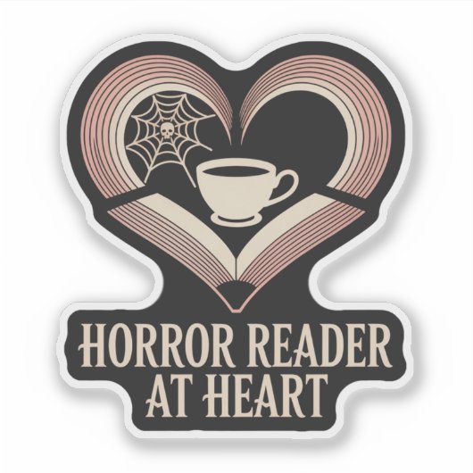 Horror Reader in het hart Sticker (Voorkant)