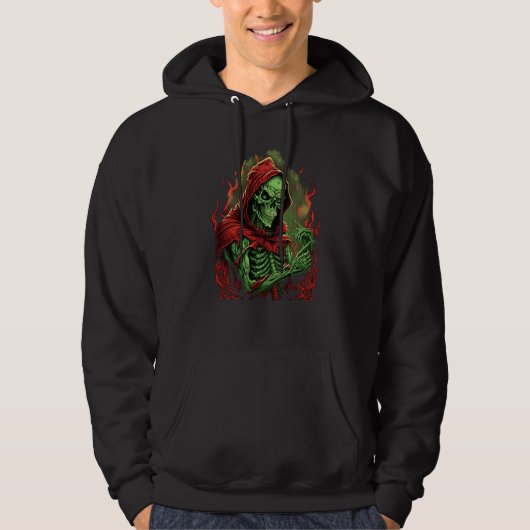 Horror Rock Skeleton Creepy Undead Death Occult Hoodie (Voorkant)
