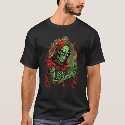 Horror Rock Skeleton Creepy Undead Death Occult T-shirt (Voorkant)