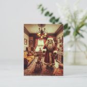 Horror Santa  Woonkamer AI Generated Art Briefkaart (Staand voorkant)