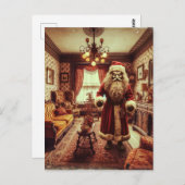 Horror Santa  Woonkamer AI Generated Art Briefkaart (Voorkant / Achterkant)