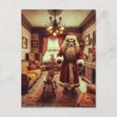 Horror Santa  Woonkamer AI Generated Art Briefkaart (Voorkant)